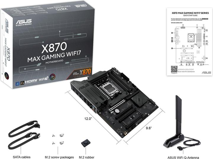 Actual product image ASUS X870 Max Gaming WIFI7 (AM5, AMD X870, ATX)