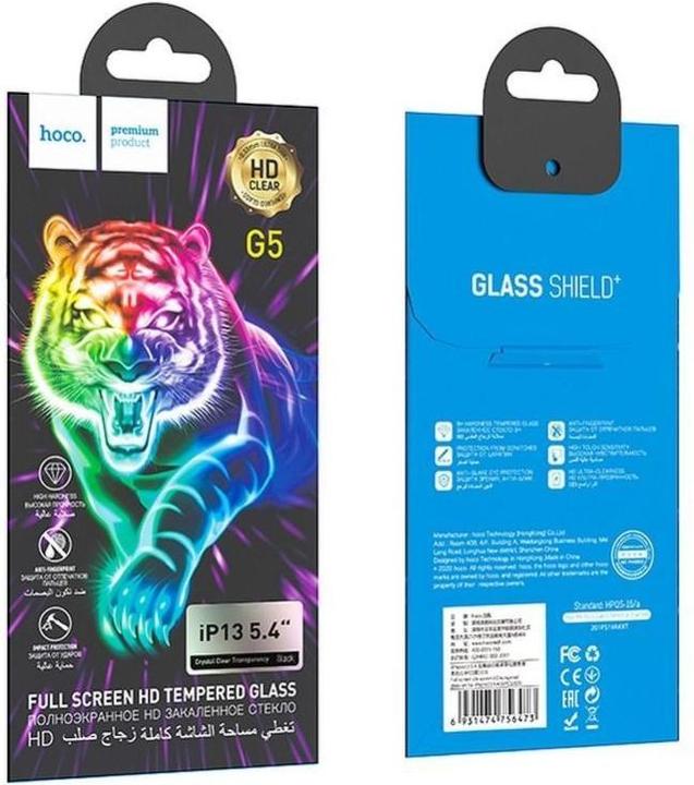 Produktbild Hoco G5 Panzerglas 9H - iPhone 13 Mini - Premium Display Schutzglas (1 Stück, Apple iPhone 13 mini)
