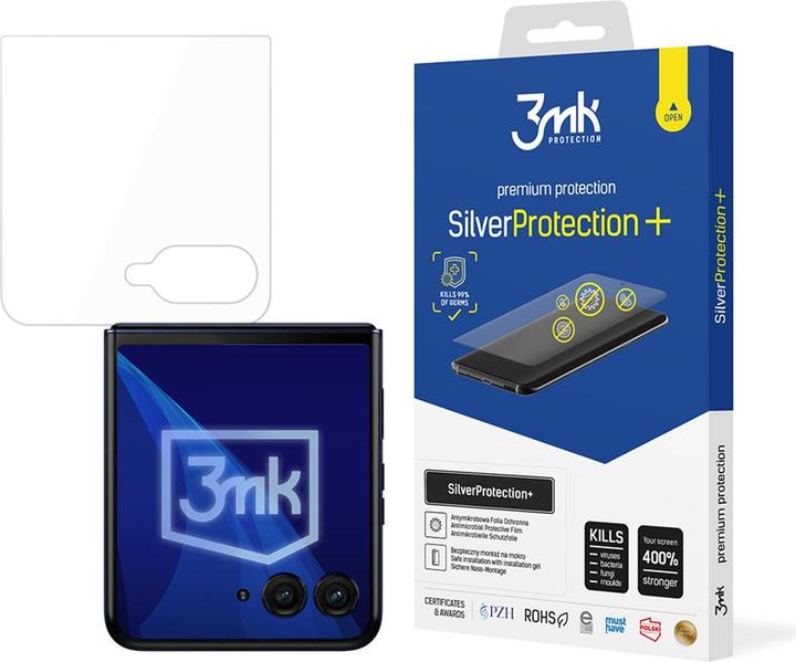 Produktbild 3MK SilverProtect+ Motorola Razr 50 Ultra (front) Folia Antymikrobowa montowana na mokro (1 Stück, Motorola Edge 50 Ultra)