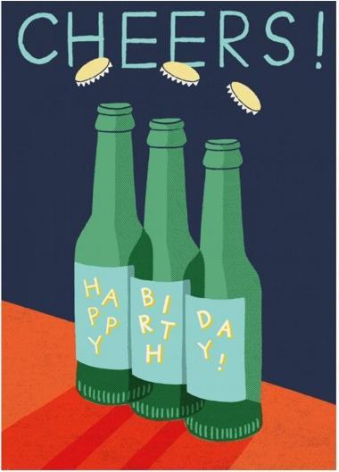 Image du produit Cart Carte d'anniversaire Cheers (1 pcs)