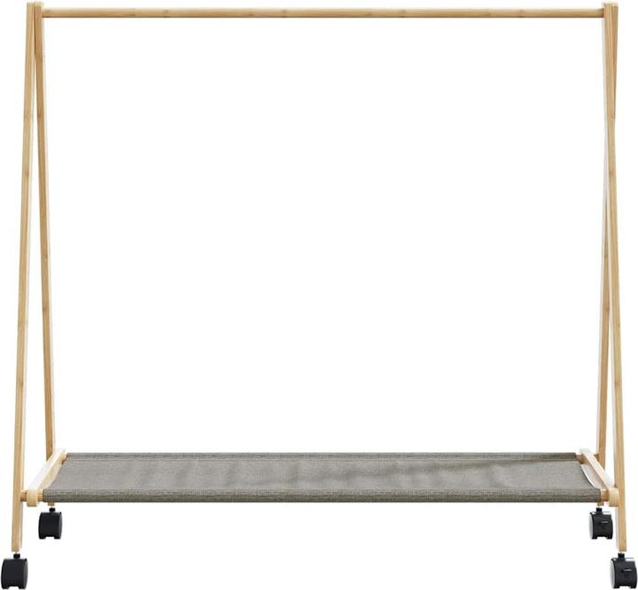 Produktbild VidaXL Kleiderständer mit Ablagen und Rollen 106x34x106,5 cm Bambus