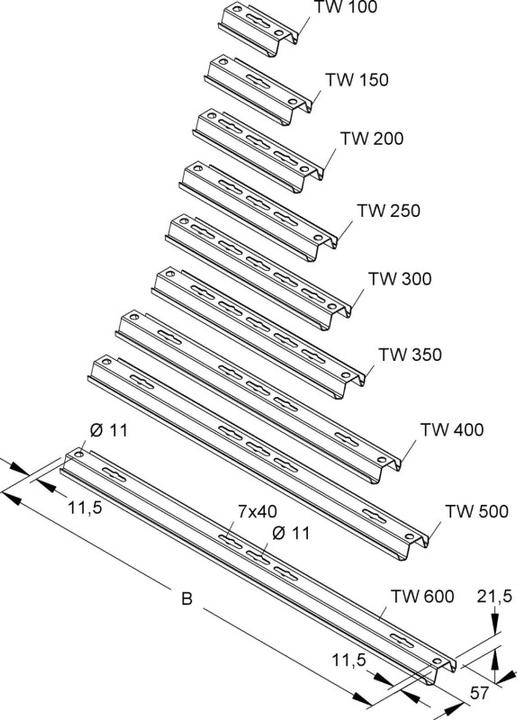 Actual product image Niedax Support angle