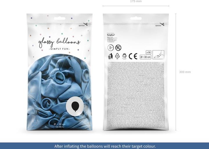 Produktbild Partydeco Luftballons mit Spiegeleffekt Blau - 50 Stk. (50 x)