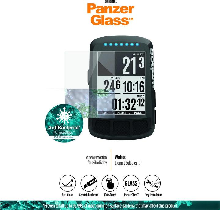 Actual product image PanzerGlass Wahoo Elemnt Bolt Stealth AntiGlare antibacterial