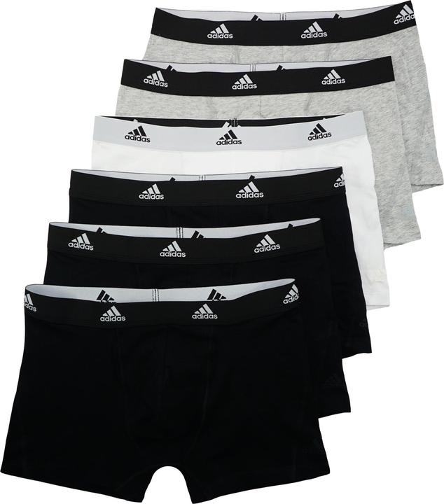 adidas Unterhose Trunks mit Logo-Bund 6er Pack (M, 6er Pack)