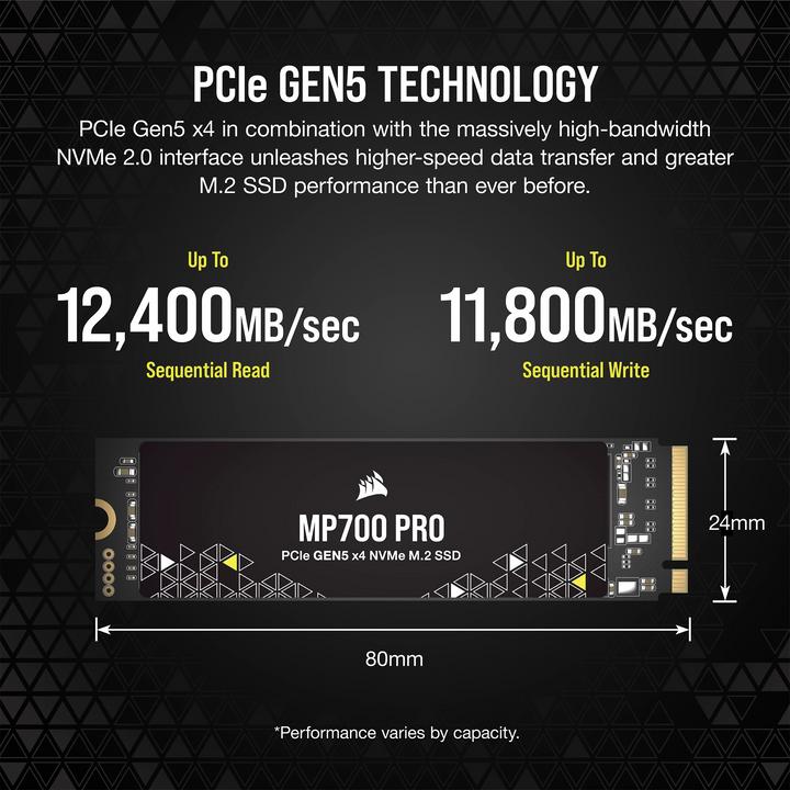 Immagine prodotto Corsair MP700 PRO (1000 GB, M.2 2280)