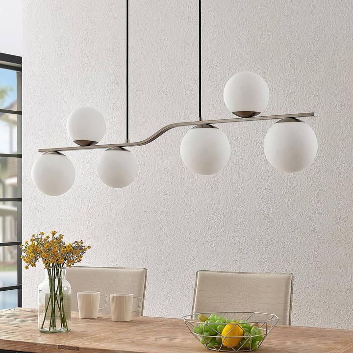Produktbild Lindby Avalyn Pendelleuchte Opal/Nickel (E14)