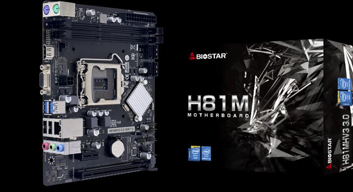 Productafbeelding Biostar MB H81MHV3 V3.0 H81,S1150,mATX,DDR3,Intel (LGA 1150, Intel H81, mATX)