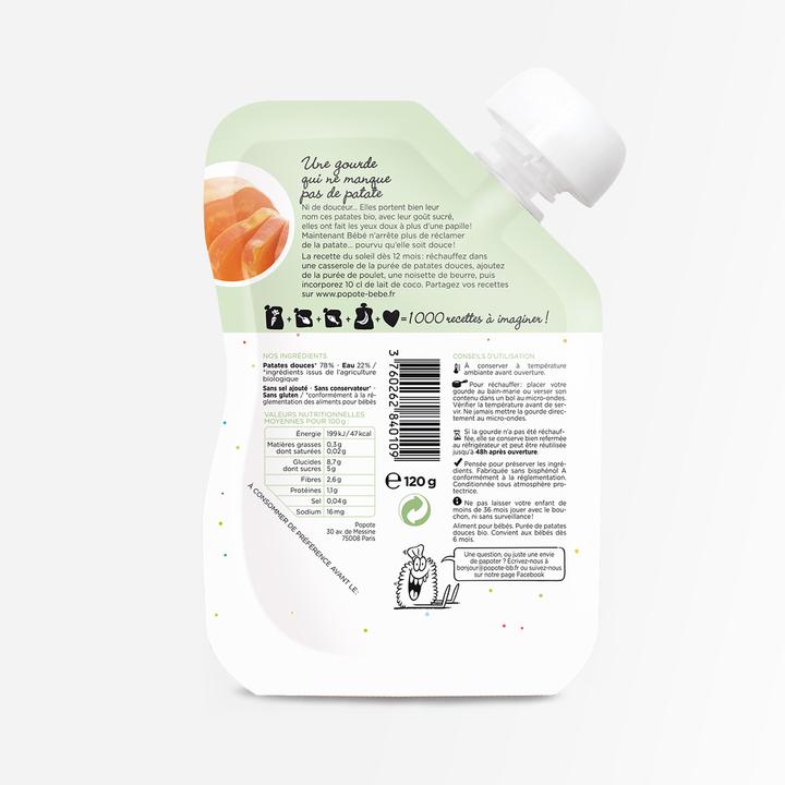 Actual product image Popote Quetschie Süsskartoffel BIO (120 g)