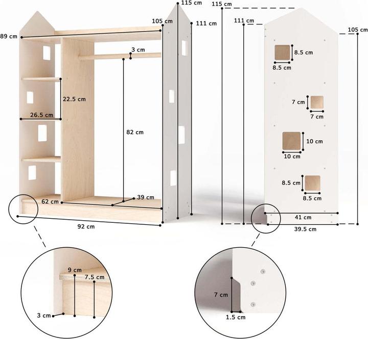 Produktbild Montessori Kinderkleiderschrank by Busy Kids (41 cm)
