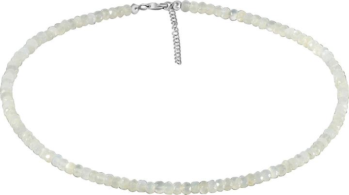 Produktbild Xen Mondstein- Collier weiss 5,5 mm facettiert 43 + 5 cm 925 Silber (925 Sterling Silber, 43 cm)