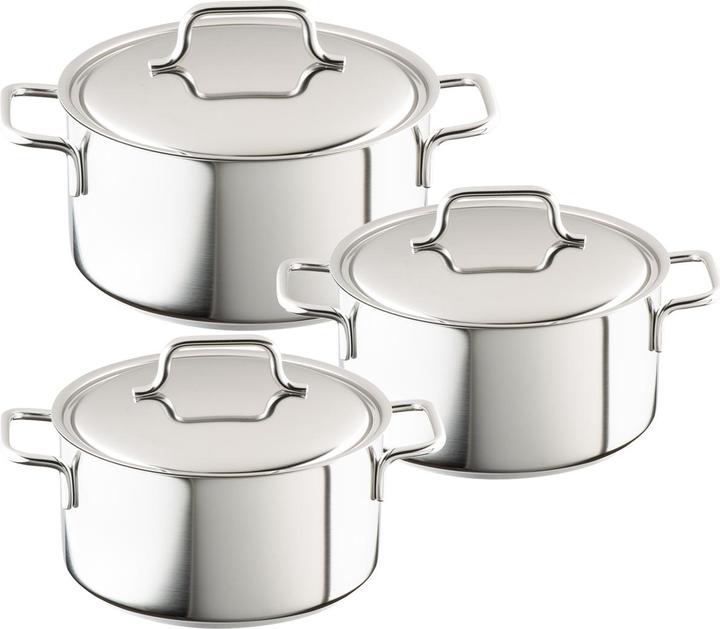Actual product image Demeyere Apollo 3pcs Set: D44318+44320+44324 Cooking pot 18+20cm+24cm (Pot, Stainless steel)