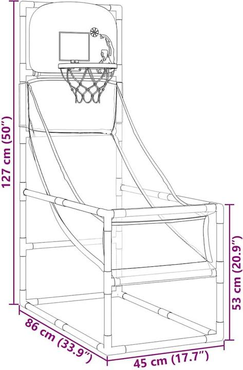 Immagine prodotto VidaXL Set da gioco di basket arcade con palla e pompa