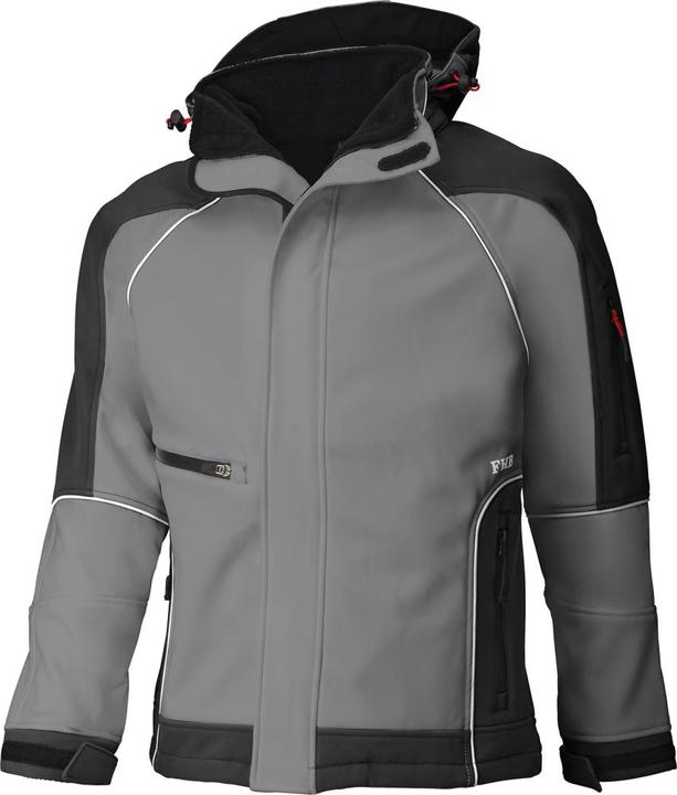 FHB Giacca softshell da uomo WALTER grigio, nero taglia L (L)
