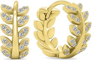 Brilio Silver - Charming gold-plated earrings with zircons EA480Y