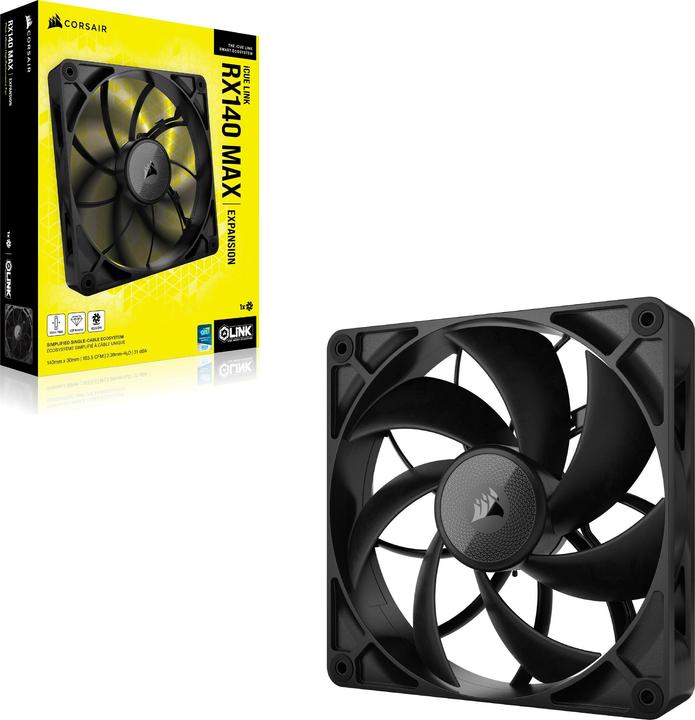 Immagine prodotto Corsair Serie RX MAX, iCUE LINK RX140 MAX, ventola da 140 mm, ventola singola (140 mm, 1 x)