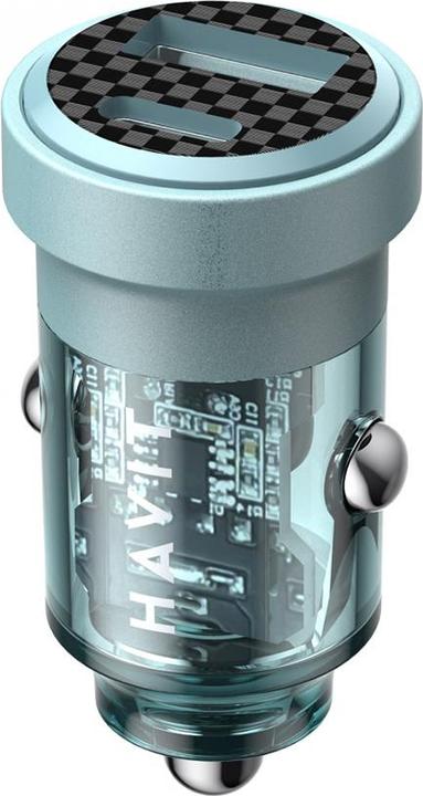 Produktbild Havit - Car charger (CC2016) - Type-C, USB, PD30W, 3A - Blue