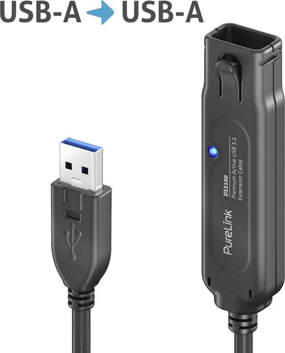 Produktbild Purelink USB 3.0-Verlängerungskabel DS3100-150 15 m (15 m, USB 3.1)