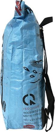 Image du produit Bekos Upcycling - Sac à dos de coursier fabriqué à partir de sacs d'aliments pour poissons recyclés bleu (40 l)