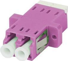 Synergy 21 Fibre optic coupling, LC female/LC female, 50/125u multimode OM4, erica violet, duplex, PVC, with