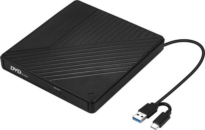Actual product image Apfelkiste External Drive Burner Slim USB C/USB 3.0 DVD-RW Drive & SD/MicroSD Reader for MacBook/Laptop (CD burner, DVD writer)
