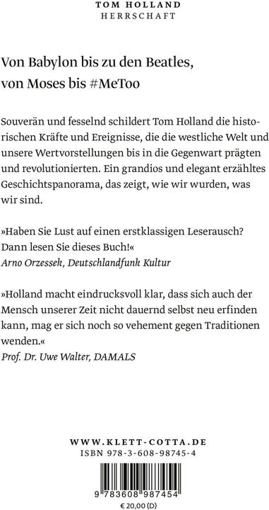 Actual product image Herrschaft (German, Susanne Held, Tom Holland, 2023)