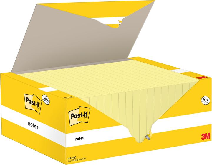 Produktbild Post-it Haftnotzien 16 + 4 (76 x 127 mm)