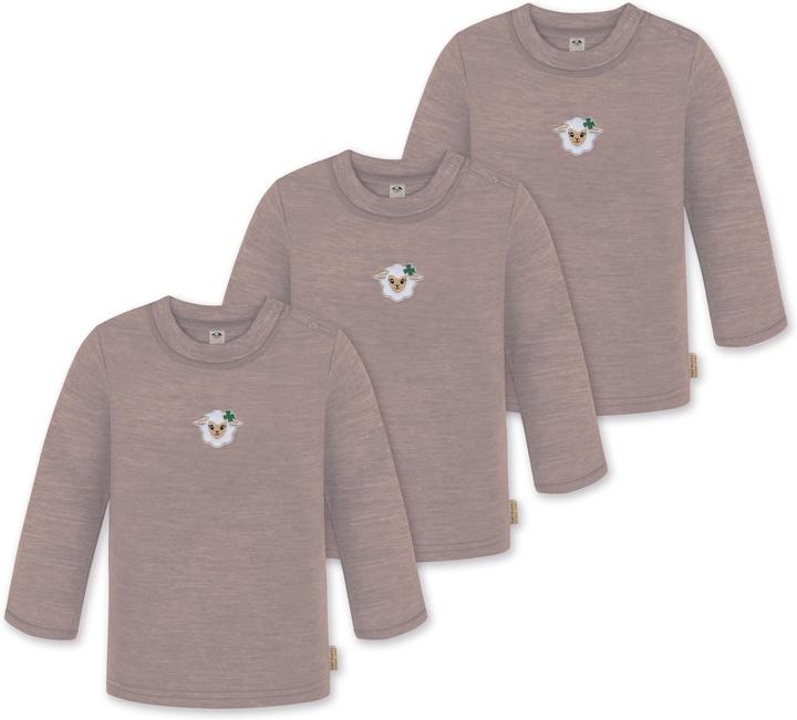 Produktbild Normani 3er Pack Baby Merino Longsleeve „Taupo" - 9467 (62)