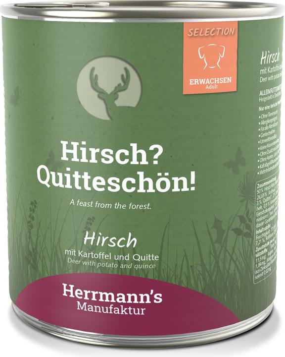 Image du produit Herrmanns Cerf avec pomme de terre et coing (Adulte, 800 g)