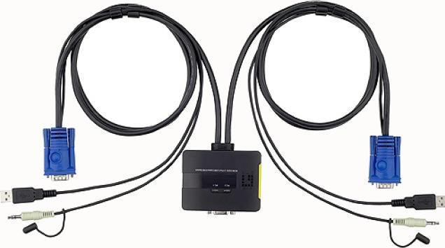 Immagine prodotto LevelOne KVM-0223, interruttore KVM a 2 porte, VGA, audio, USB