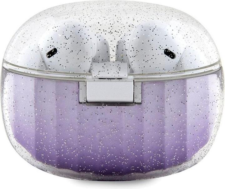 Produktbild Guess słuchawki Bluetooth GUTWSHDGKEEU TWS + stacja dokująca fioletowy/purple Glitter Gradient (4 h, Kabellos)