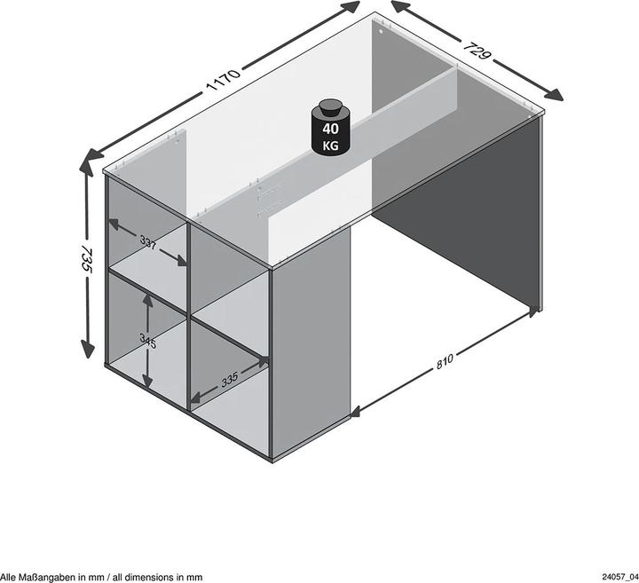 Produktbild FMD Möbel Julie (117 x 73 x 75 cm)