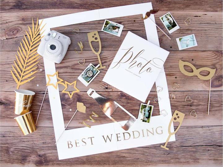 Produktbild Partydeco Fotoalbum Precious moments 20 x 24.5 cm, Weiss/Gold (20 x 24.5 cm)