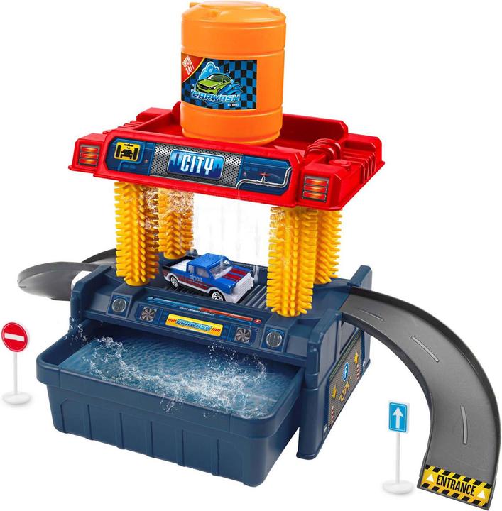 Actual product image Toi-Toys Turbo Racers car wash garage with colour-changing car