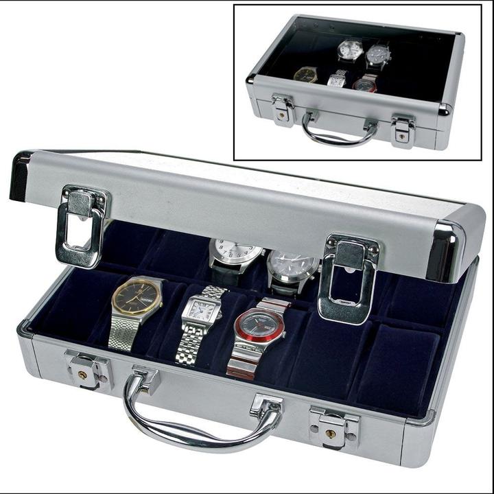 Image du produit Schwäbische Albumfabrik Coffret montre aluminium velours blanc