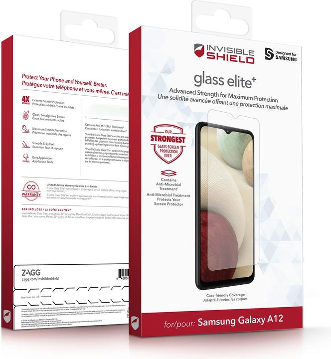 Produktbild Zagg InvisibleShield Glass Elite+ Samsung (e) (1 Stück, Samsung Galaxy A12)