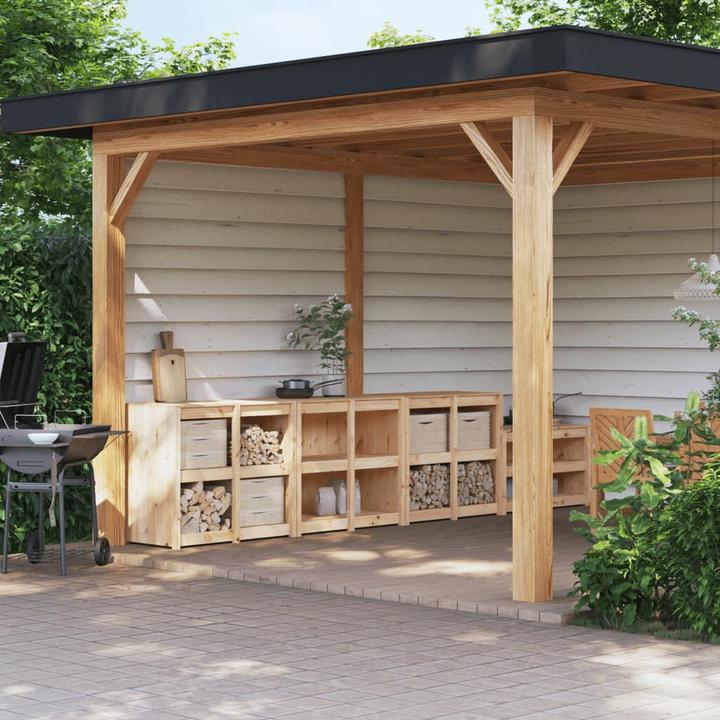 VidaXL Outdoor-Küchenschränke 3 Stk. Massivholz Kiefer,Material