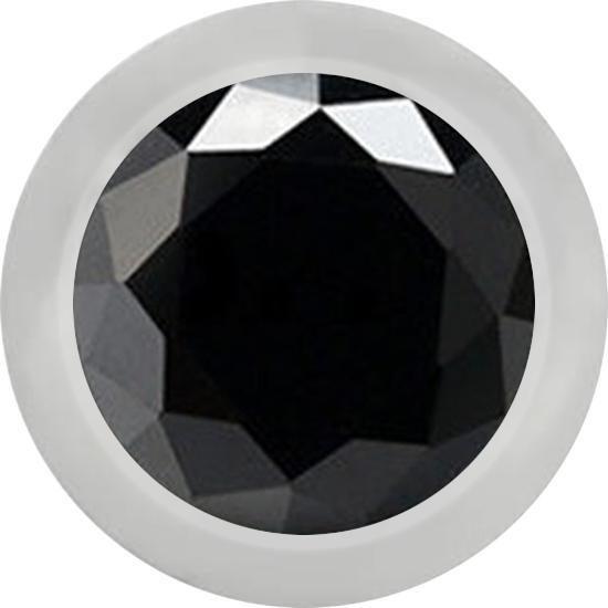 Produktbild Star Piercing Micro Kugel silber mit Kristall schwarz (ohne Messing, Chirurgenstahl 316L)