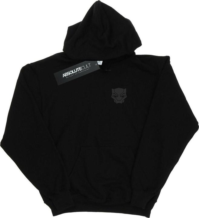 Actual product image Boys Black Panther Black On Black Chest Print Hoodie (140, 146)