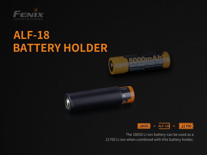 Immagine prodotto Fenix ALF-18, adattatore per batterie 18650 a 21700