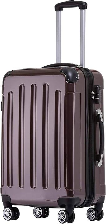 Beibye 2048 Valigia trolley a guscio rigido, Caffè L (75 l, L (90 - 115l))