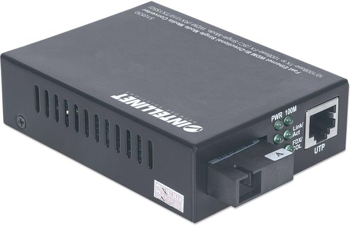 Image du produit Intellinet 10/100Base-TX à 100Base-FX, SC, monomode, 12.4 mi., WDM RX1310/TX1550 (Convertisseur de médias)