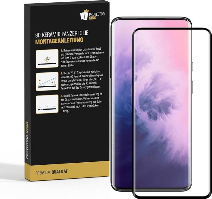Actual product image Protectorking 3x Ceramic-Glass Full Cover HD Klar (3 Piece, OnePlus 7 Pro)