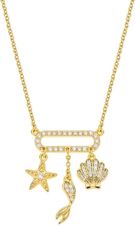 Actual product image Disney Princess Mermaid Arielle necklace, 925 sterling silver, gold-plated (925 Sterling silver, 18k gold-plated, 925 sterling silver, 35 - 40.5 cm)