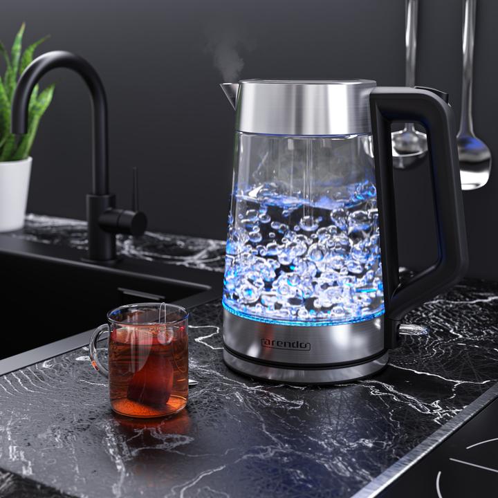 Produktbild Arendo Wasserkocher mit LED Innenbeleuchtung, Glas & Edelstahl, FINE 1,7 Liter (1.70 l)