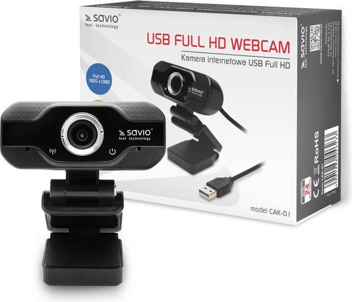 Actual product image Savio CAK-01 - 1920 x 1080 pixels - 30 fps - MP4 - BMP,JPG - USB - Black (2.10 Mpx)