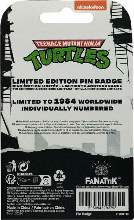 Actual product image Fanattik Teenage Mutant Ninja Turtles pin badge 40th Anniversary Limited Edition