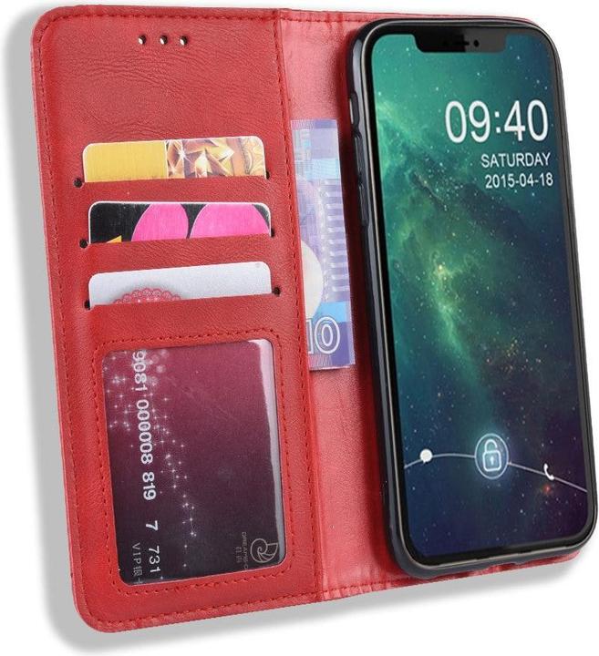 Immagine prodotto Cover-Discount iPhone 12 / 12 Pro - Stand Flip Case Cover rosso (Apple iPhone 12, Apple iPhone 12 Pro)