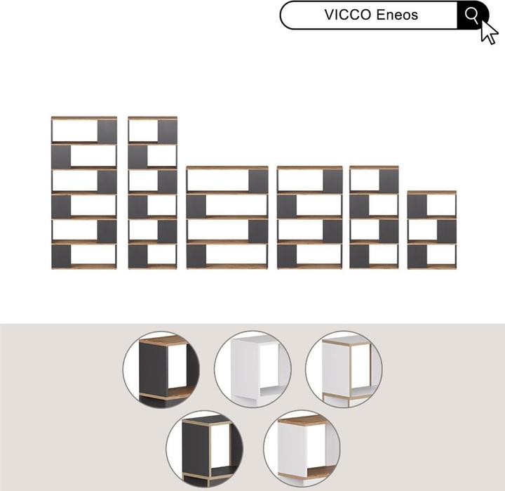 Actual product image Vichy Raumteiler Eneos, Anthrazit/Goldkraft Eiche, 60 x 94 cm