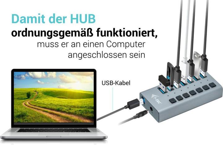 Actual product image i-tec U3CHARGEHUB7 (USB-B, 7 Ports)